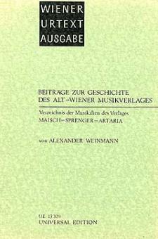 Verzeichnis der Musikalien des Verlages Maisch - Sprengler - Artaria 