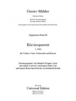 Klavierquartett 1. Satz Supplement Bd.3 