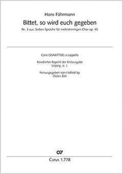 Bittet, so wird euch gegeben op. 45/3 Standard