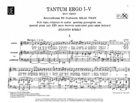 Tantum ergo I-V 