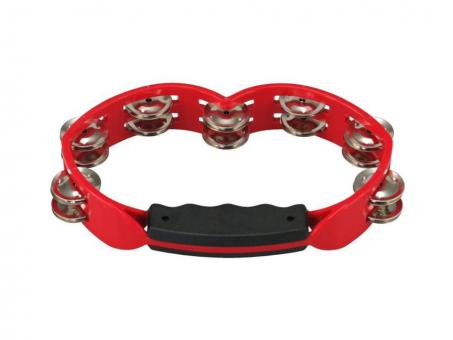 Plastic Tambourine w/Steel Jingles - Red 
