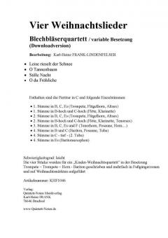 4 Weihnachtslieder für Blechbläserquartett 