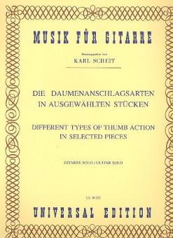 Die Daumenanschlagsarten in ausgewählten Stücken 