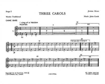 Three Carols Junior Music Stage 2 