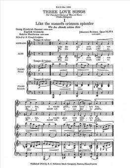 Three Love Song Waltzes, Op. 52/4,13, Op. 65/13 