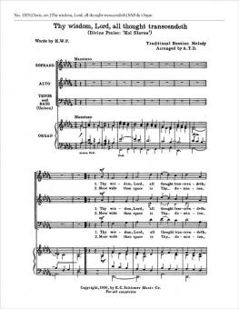 Thy Wisdom, Lord, All Thought Transcendeth 