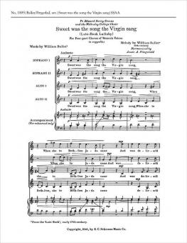 Sweet was the Song the Virgin Sang 