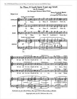 In Thee, O Lord, Have I Trusted 