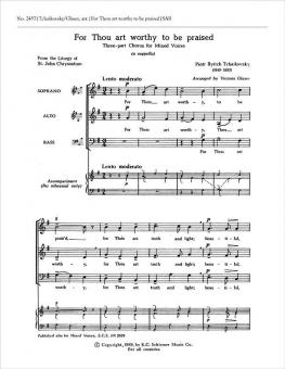 For Thou Art Worthy To Be Praised 