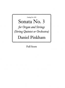 Sonata No. 3 for Organ & Strings 