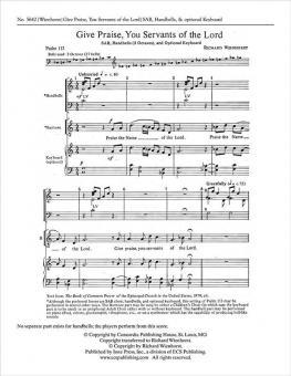 Give Praise, You Servants of the Lord 