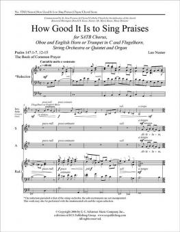 How Good It Is to Sing Praises 