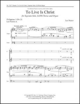 To Live Is Christ 