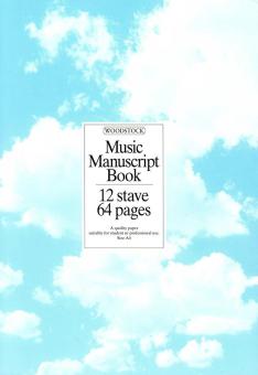 Music Manuscript Book: 12 Stave 64 Pages Spiral 