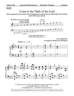 Come To The Table Of The Lord 