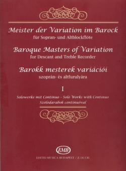 Baroque Masters Of Variation For Descant And Treble Recorder 1 