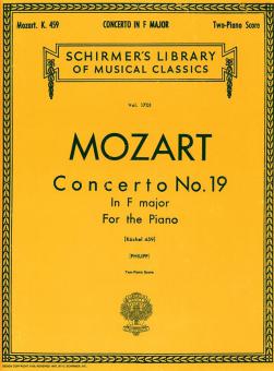 Concerto In F Major No.19 K459 Score 2 Pianos 4 Hands 
