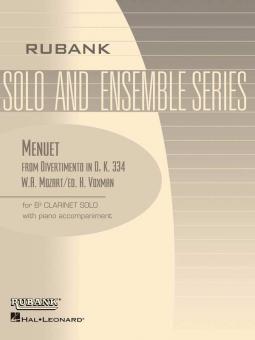 Menuet From Divertimento In D K334 B Flat Clarinet (Grade 3) 1/2 