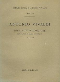 Sonata F Major Flute Basso Continuo RV52 Score Fxv#4 T501 