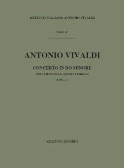 Concerto C Minor Violoncello Strings Continuo RV401 Score Fiii#1 T19 