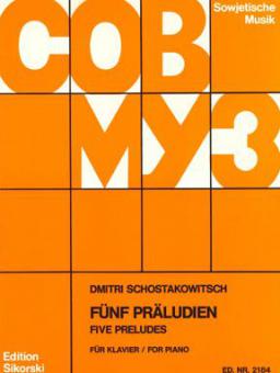 Fünf Präludien Op.2 5 Preludes Piano 