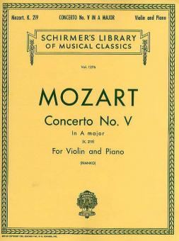 Concerto No. 5 A Major Violin Piano 
