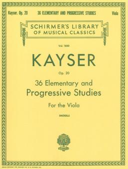 36 Elementary Progressive Studies For The Viola 
