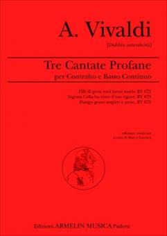 Tre Cantate profane per Contralto e Basso Continuo 