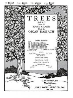 Trees Song Low In C P/V Joyce Kilmer 