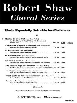 Masters In This Hall Soprano and Baritone Soli 