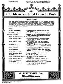 Responses for Church Services 