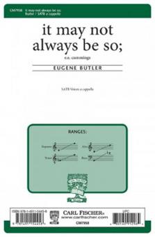 it may not always be so 