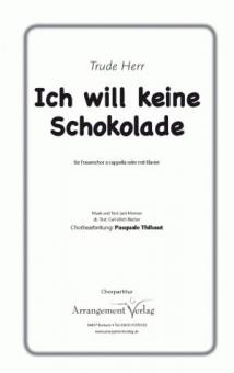Ich will keine Schokolade 