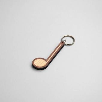 Schlüsselanhänger Musiknote Walnuss/Ahorn 