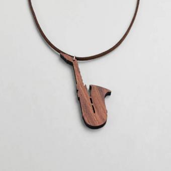 Halskette Saxophon Walnuss 