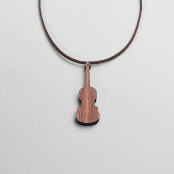 Halskette Violine Walnuss 