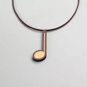 Halskette Musiknoten Walnuss/Ahorn 