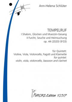 TEMPELRUF für Quintett (Violine, Viola, Violoncello, Fagott und Klarinette) 