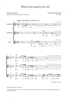 When icicles hang by the wall 