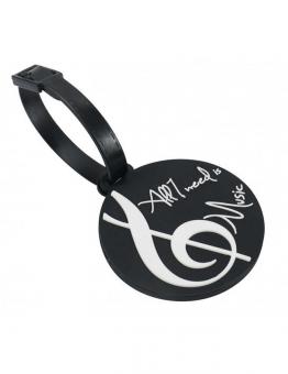 Luggage tag ''All I need is Music'' 