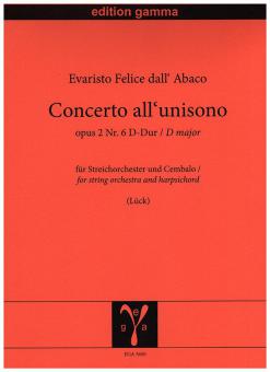 Concerto all'unisono op. 2 Nr. 6 D-Dur 