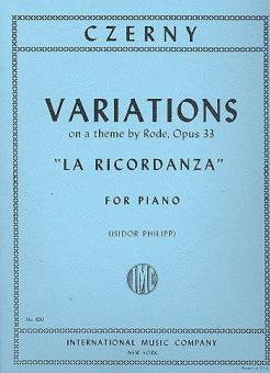 Variations on La Ricordanza, Op. 33 