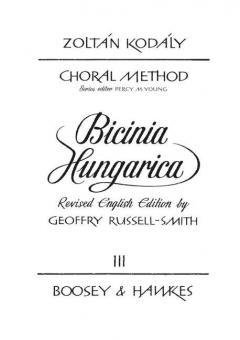 Bicinia Hungarica Choral Method Vol. 11/3 