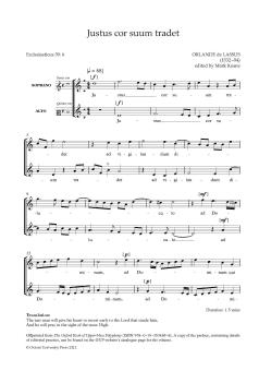 Justus cor suum tradet 