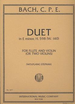 Duet in E minor (G major), H. 598 (W. 140) 
