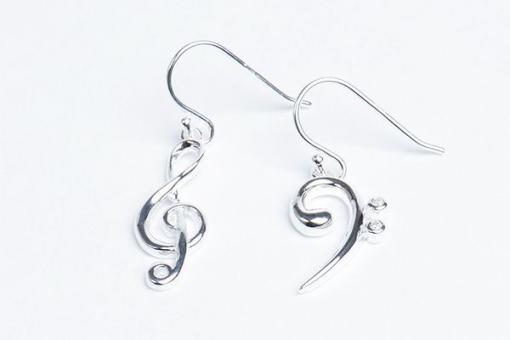 Boucles d'Oreilles Clé de Sol & Clé de Fa HazenArt 