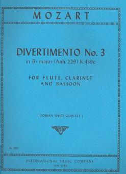 Divertimento No. 3 in B flat major, K. 439c (Anh. 229) 