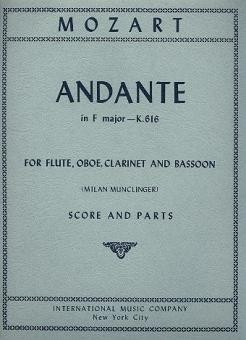 Andante in F major, K. 616 for Flute, Oboe, Clarinet & Bassoon 