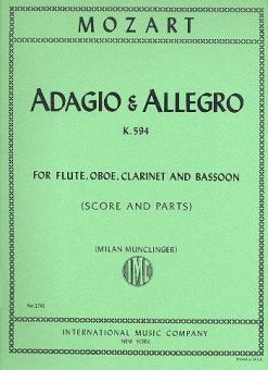 Adagio and Allegro, K. 594 for Flute, Oboe, Clarinet & Bassoon 