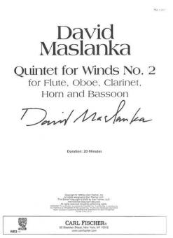Quintet for Winds No 2 